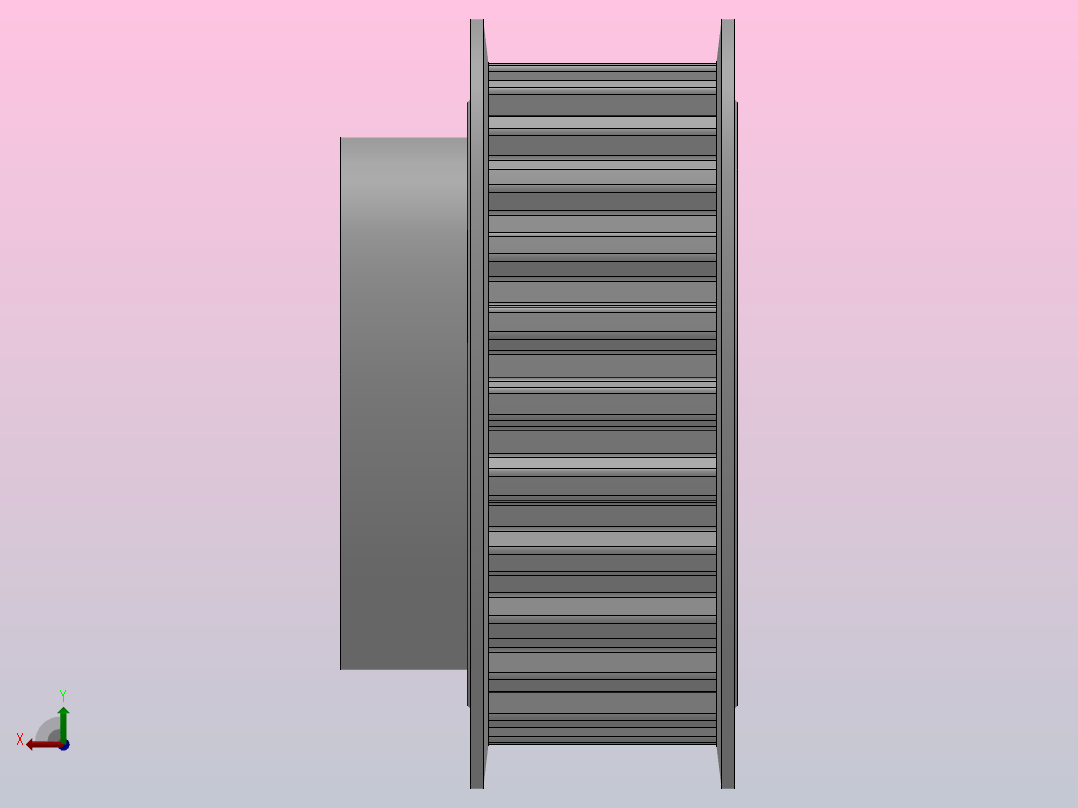 小凸缘型梯形齿同步带轮T10型_ST10DC-26-25-dc16-A后视图