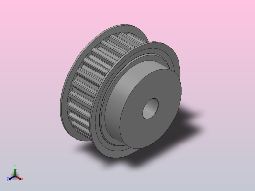 小凸缘型梯形齿同步带轮T10型_ST10DC-26-25-dc16-A正等轴测缩略图