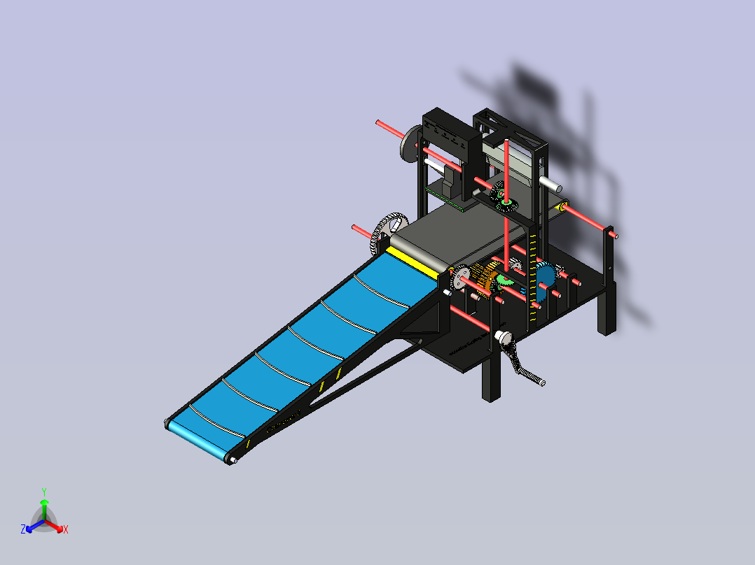 一款输送机3D模型主视图
