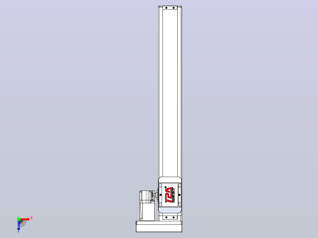 滚珠丝杠直线轴带导轨全封闭TPA-HCR-65S-1610C-L450-ML-C-P10-N3俯视图