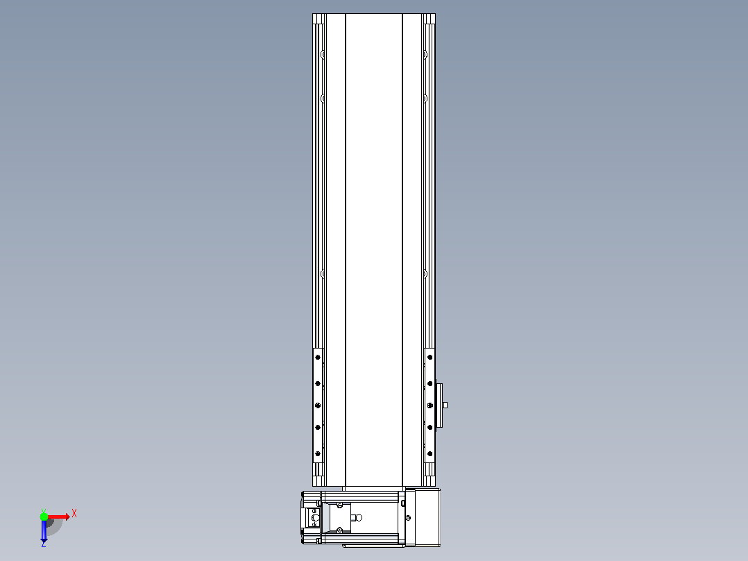 皮带直线轴半封闭可选导轨TPA-HNB-140D-120-L300-RU-C-P40-N3俯视图