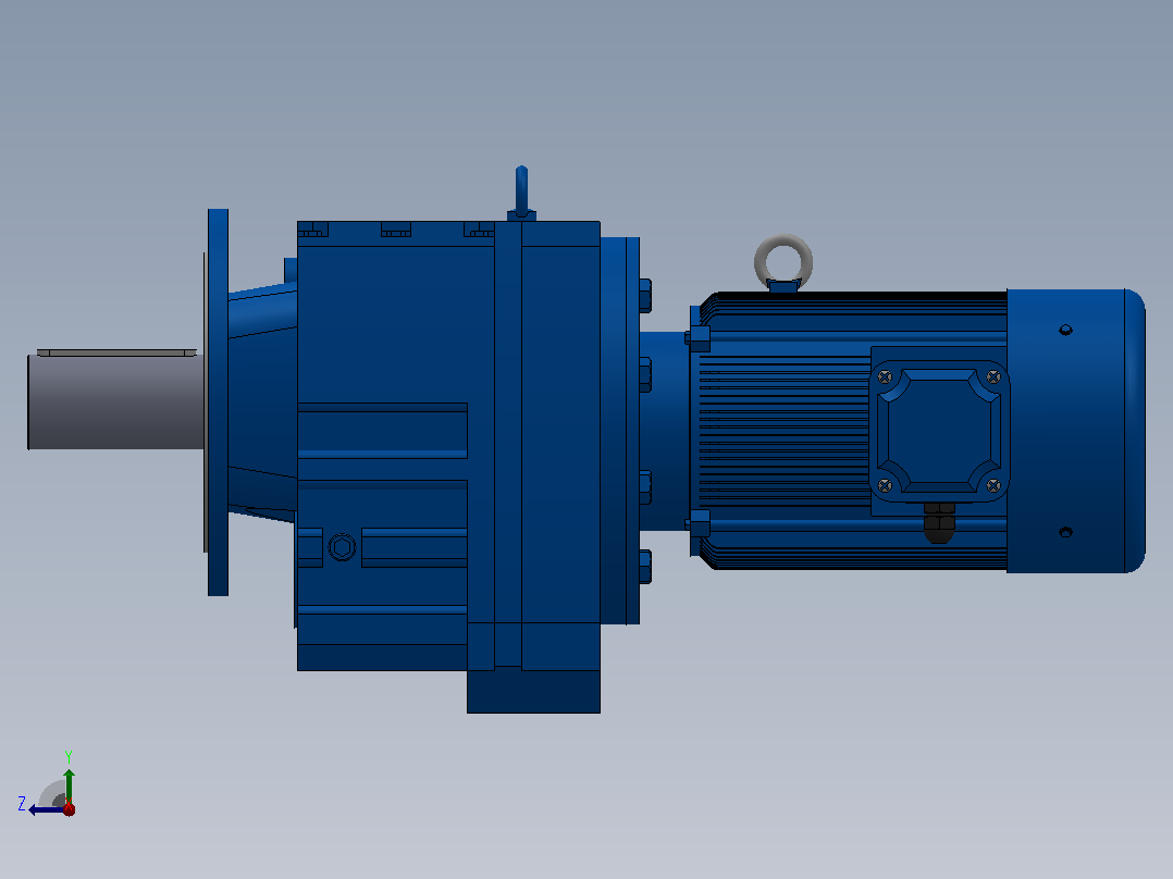 RF147法兰轴伸式安装斜齿轮减速机RF147-Y15-4P-160L-M1-0°-Φ550右视图