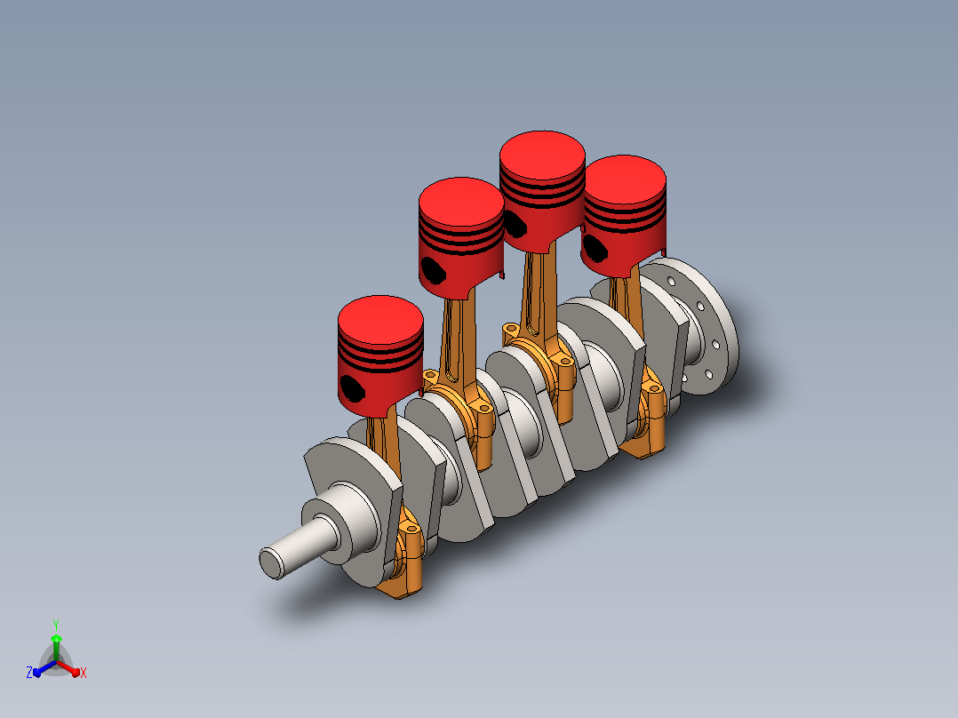 四缸发动机主视图