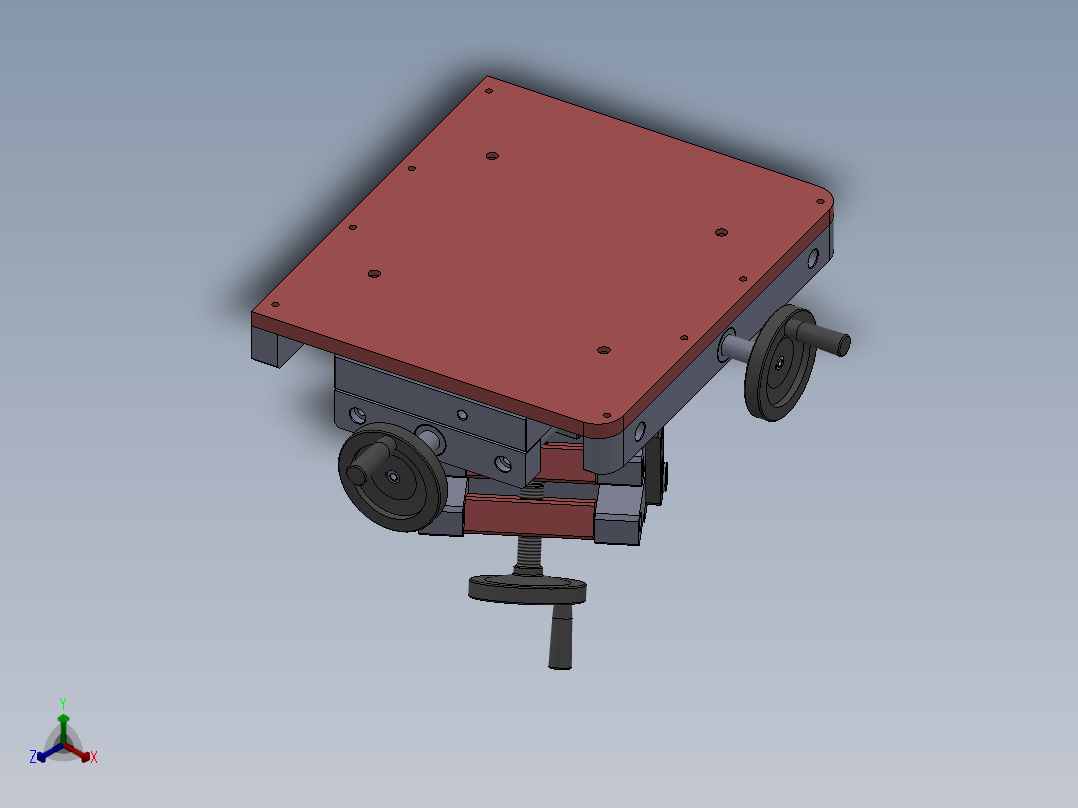 XY旋转调整机构sw18正等轴测图