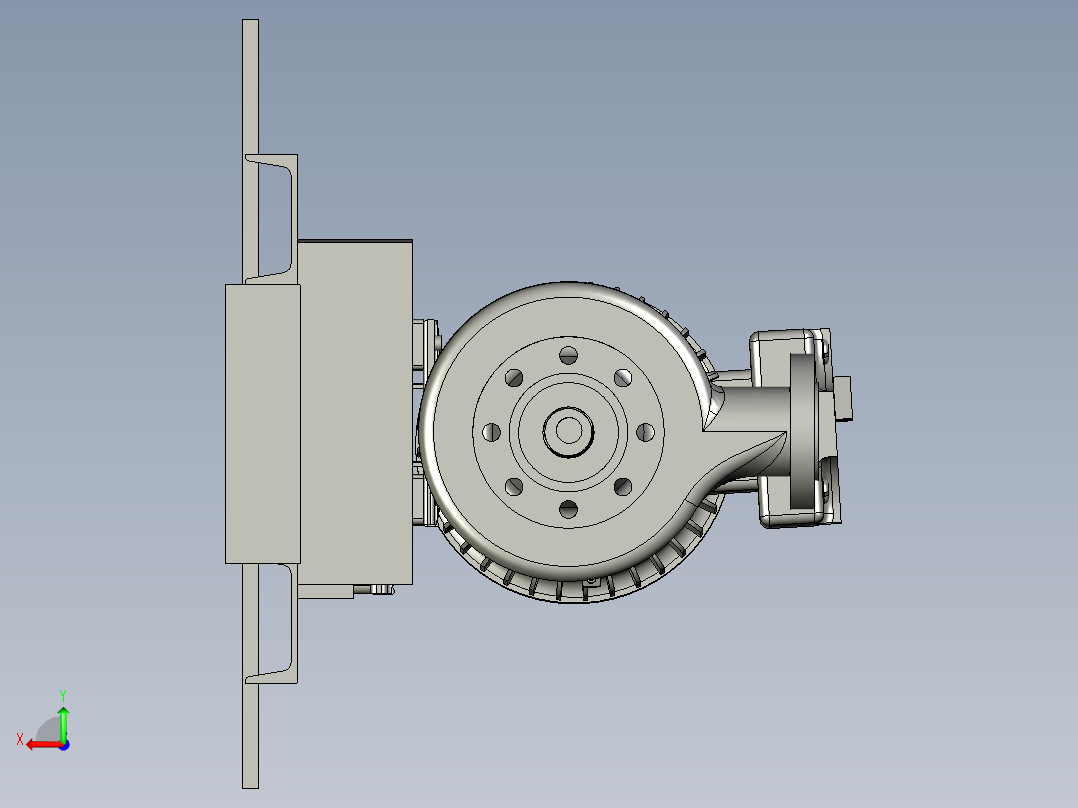 热油泵总成3D模型后视图