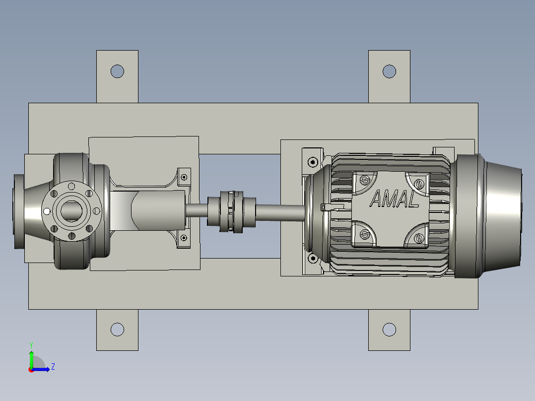 热油泵总成3D模型左视图