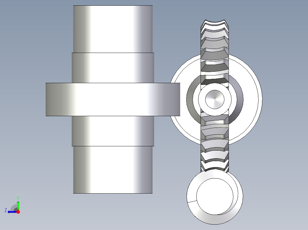 6_蜗轮蜗杆传动组右视图