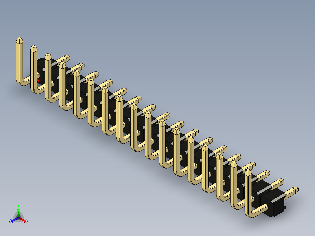 彩色公排针 100mil 2.54mm 系列-DS1022_black_17p_100mil_TypeU_rev1.0