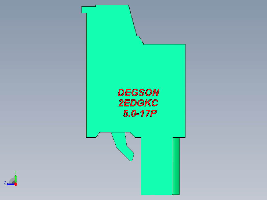 DEGSON 2EDG 系列 5.0mm 可插拔接线端子组-2EDGKC-5.0-17P-14-00AH右视图