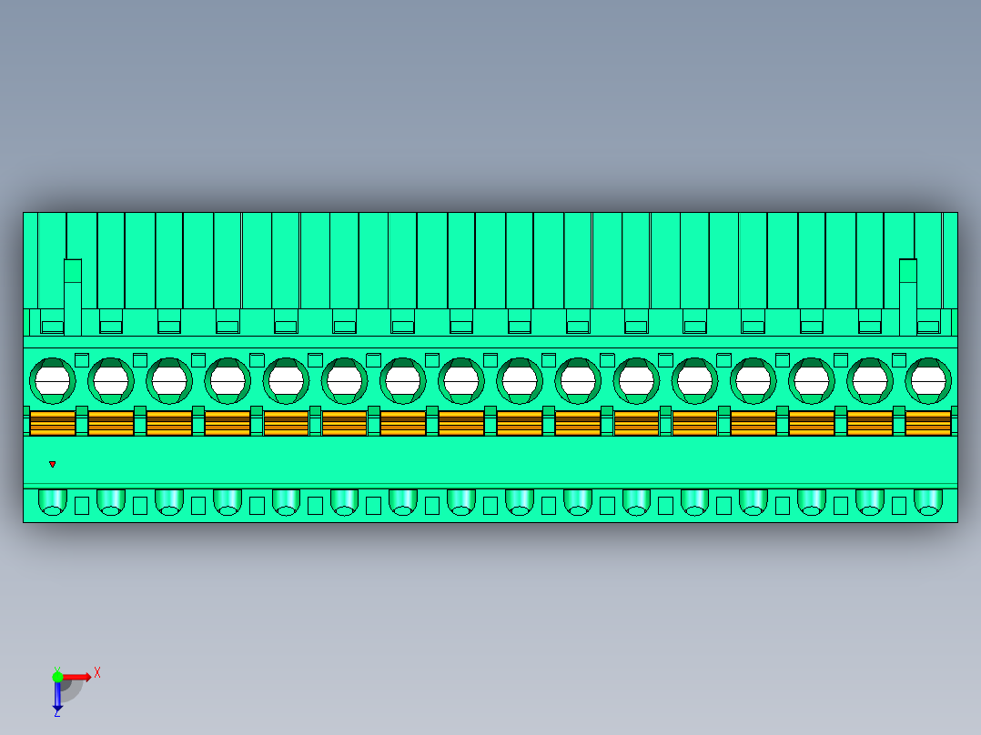 DEGSON 2EDG 系列 5.0mm 可插拔接线端子组-2EDGKDA-5.0-16P-14-00AH俯视图