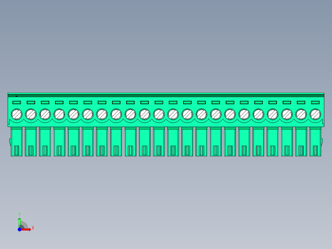DEGSON 15EDG 系列 3.5mm 插拔式接线端子 FullPack-15EDGK-3.5-22P-14-00AH前视图