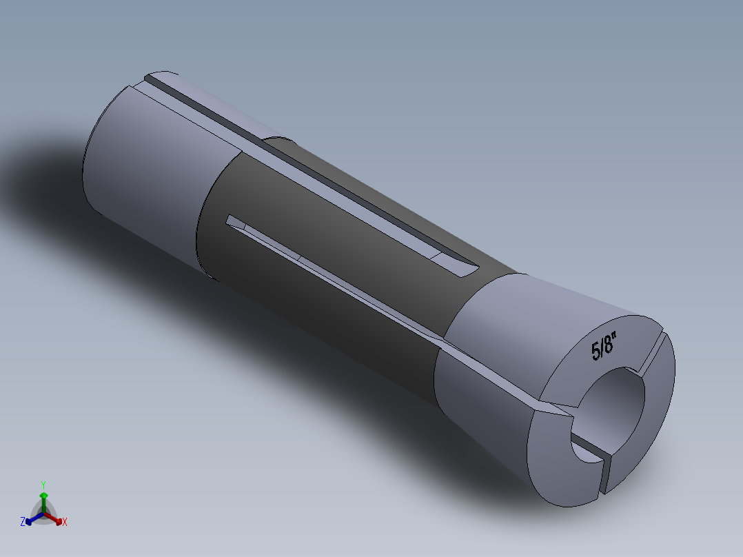 R8-夹头组-R8 COLLET 0.625.SLDPRT正等轴测图