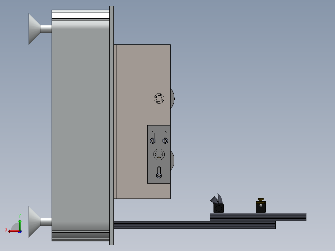 滚筒型线扫描实验架设计后视图