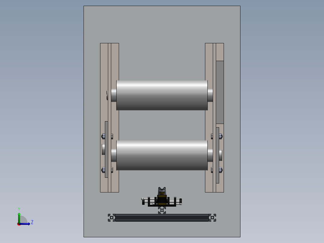 滚筒型线扫描实验架设计左视图