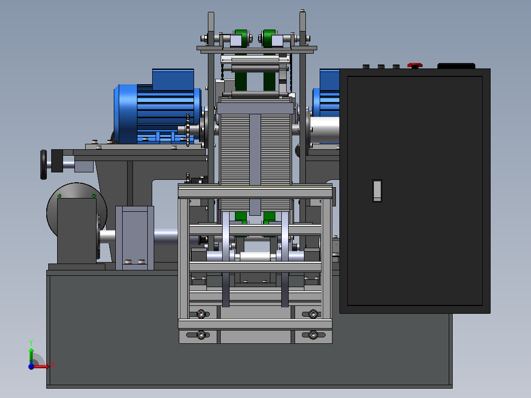 自动木材切割成型设备前视图