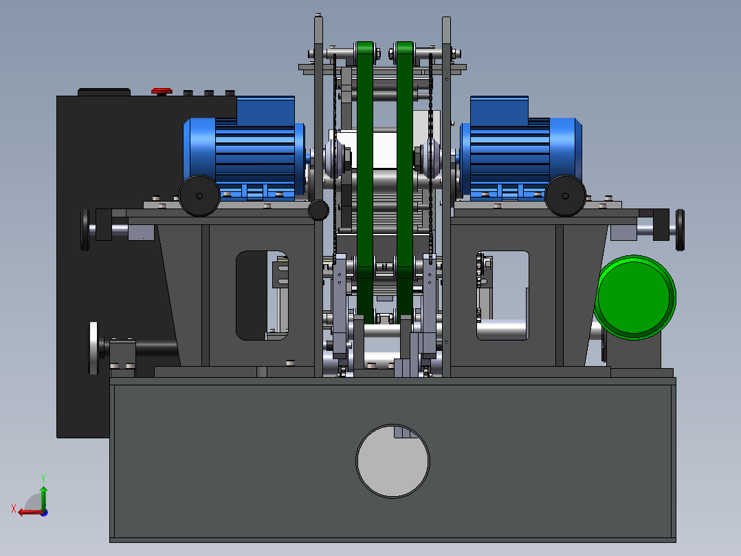 自动木材切割成型设备后视图