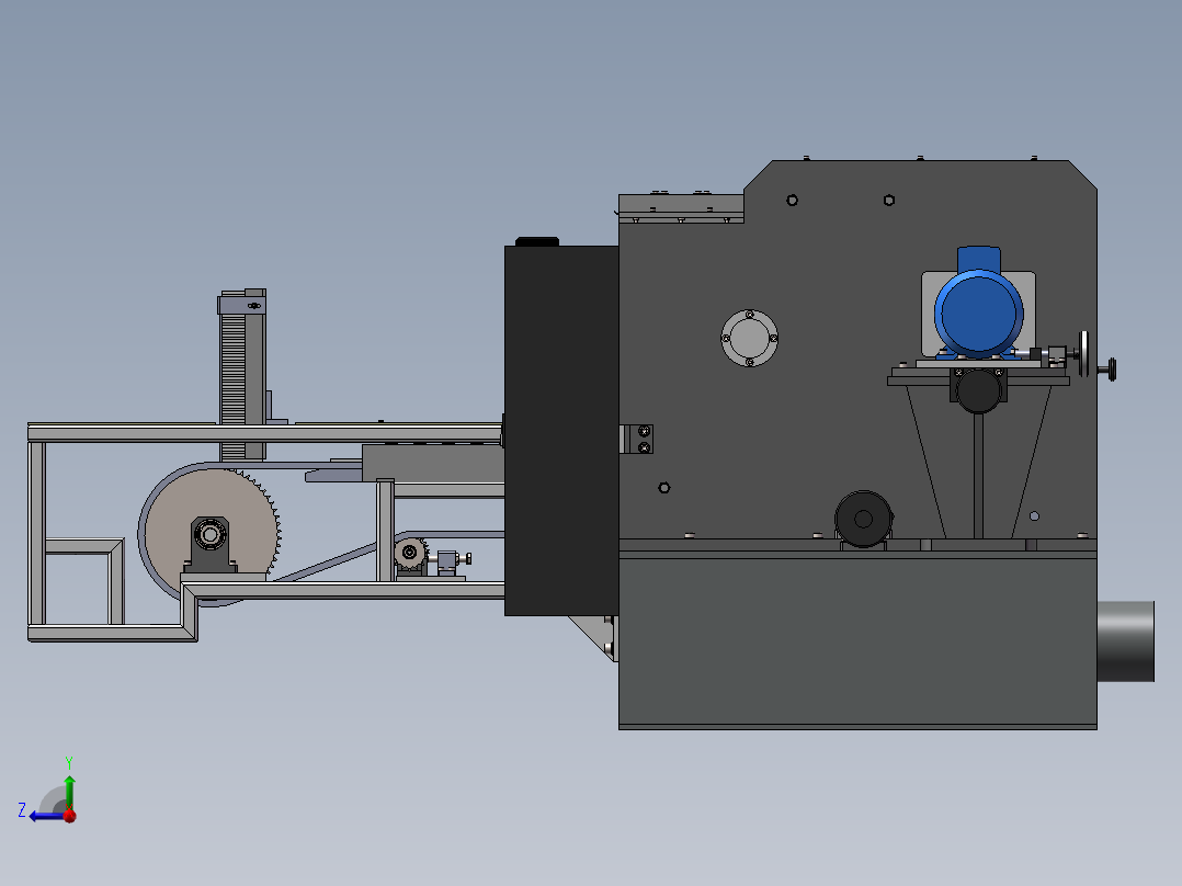 自动木材切割成型设备右视图
