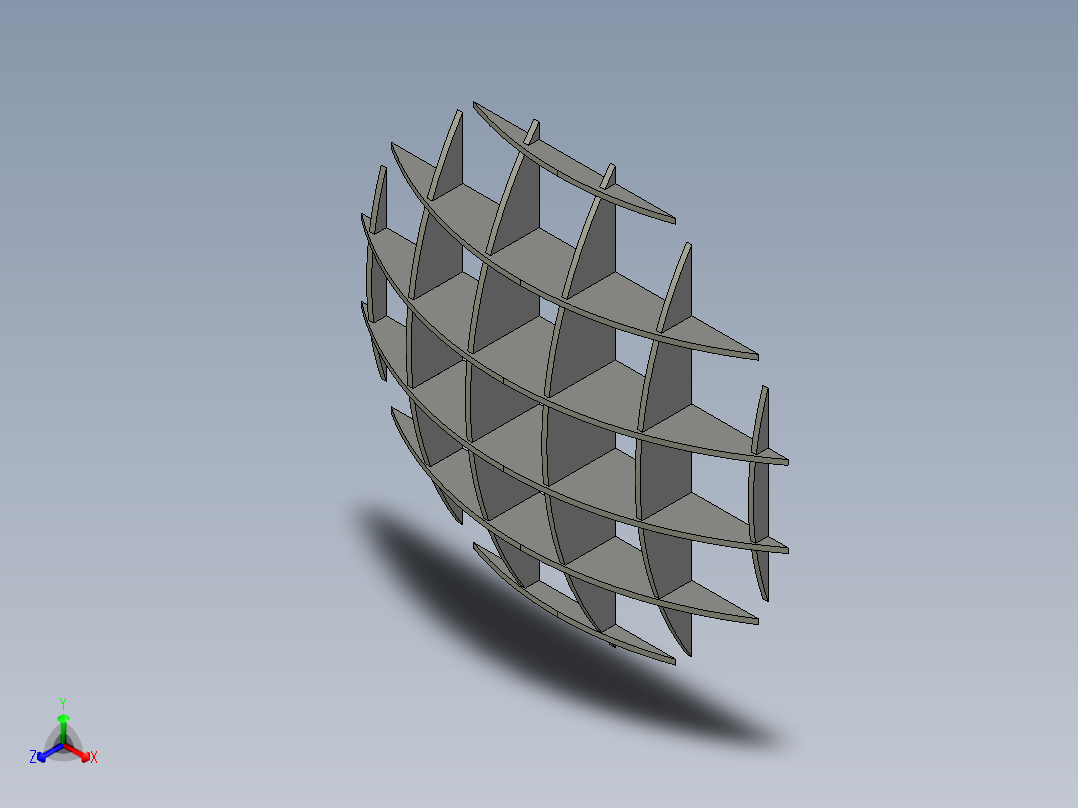 圆形搁板d1500正等轴测图