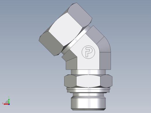 卡套式工业通用硬管接头EO_Adjustable_locknut_45_deg_elbow_VEE22ZLM27X2CF后视缩略图