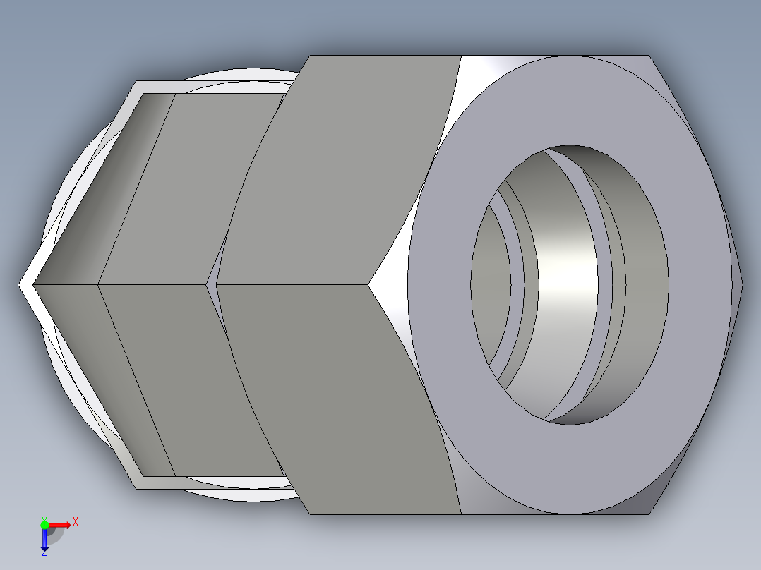 卡套式工业通用硬管接头EO_Adjustable_locknut_45_deg_elbow_VEE22ZLM27X2CF俯视图