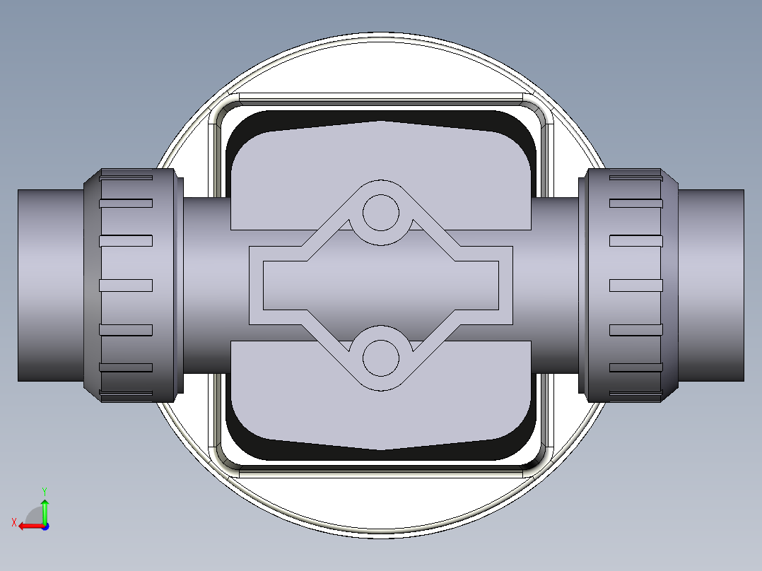 9DKMULVCP NC 气动隔膜阀常闭与溶剂焊接女性联盟结束，BS PVC-U系列后视图