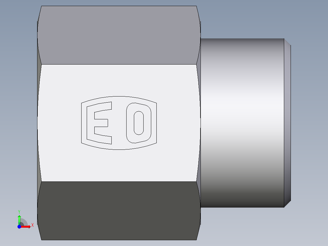 卡套式工业通用硬管接头EO_Swivel_connector_GAI20SMCFX前视图
