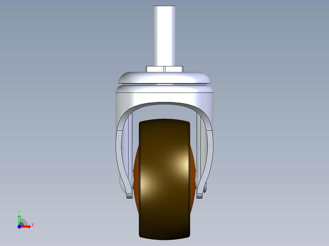 速递家具轮1.25英寸前视图