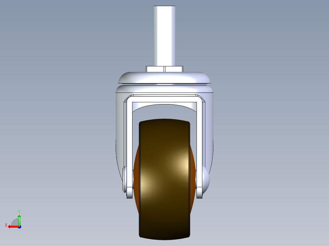 速递家具轮1.25英寸后视图