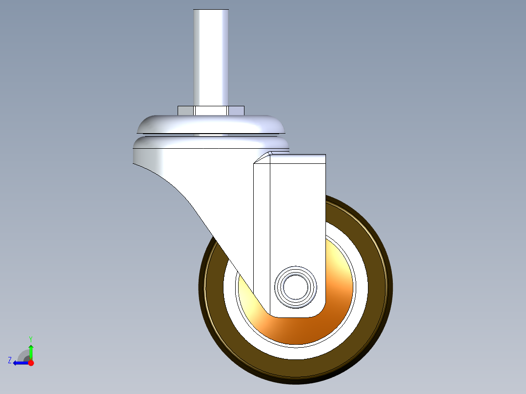 速递家具轮1.25英寸右视图