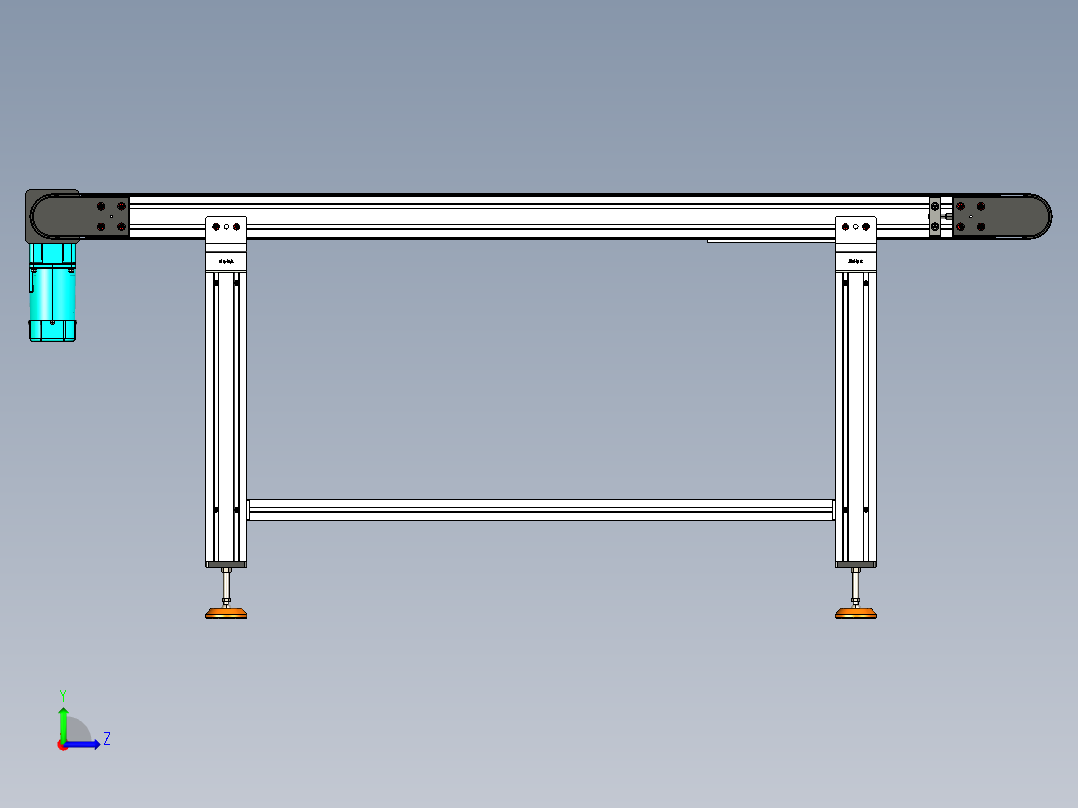 LE-XC4080-右直连驱动重载皮带线-负载200kg左视图