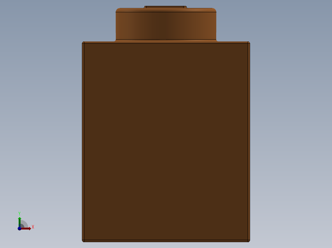 乐高套装 4421基本积木-4713805 - 3005 Bright Orange Brick 1 x 1.SLDPRT前视图