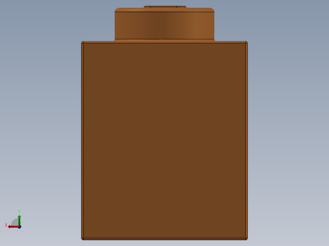 乐高套装 4421基本积木-4713805 - 3005 Bright Orange Brick 1 x 1.SLDPRT后视图