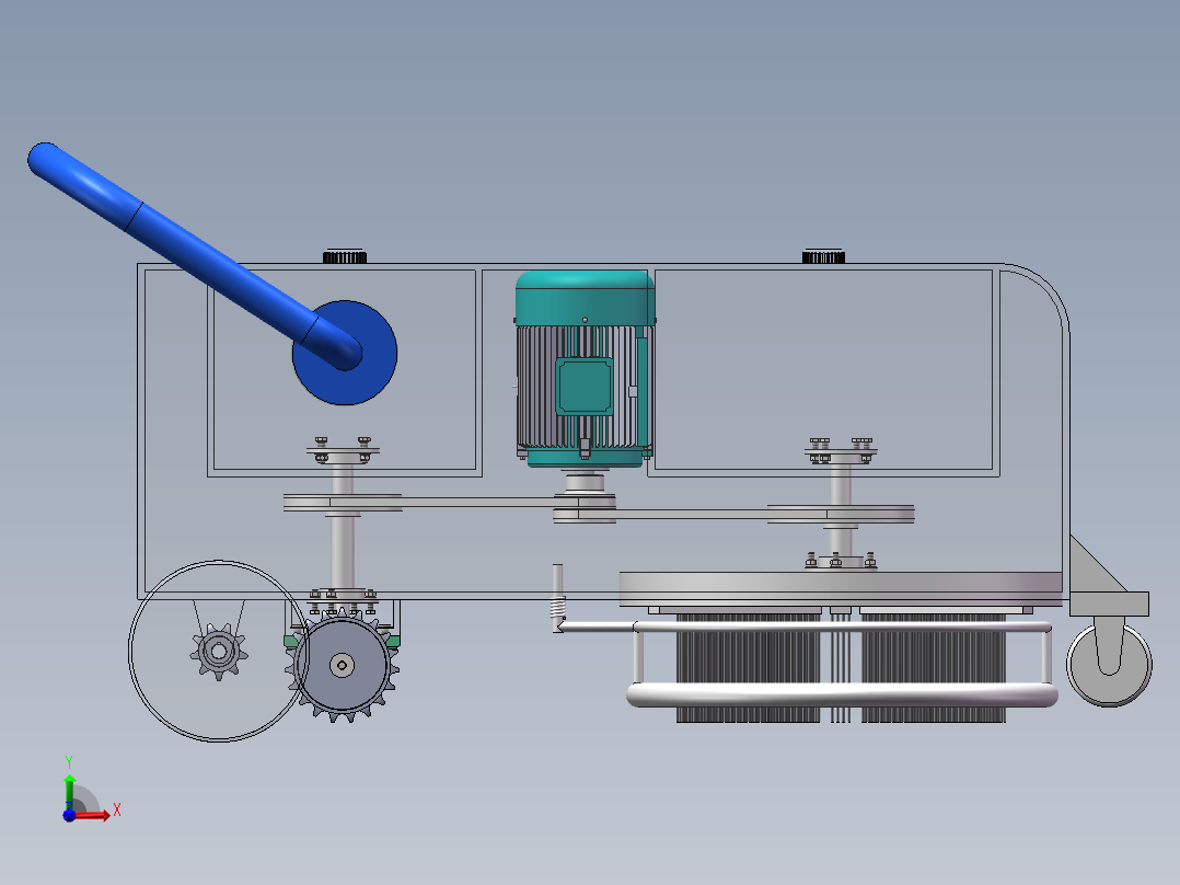 地毯清洗机设计（含三维图SW+cad+说明书）前视图