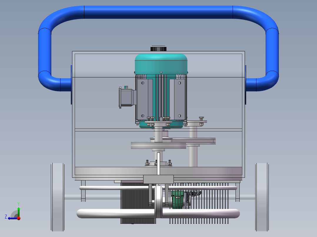 地毯清洗机设计（含三维图SW+cad+说明书）右视图