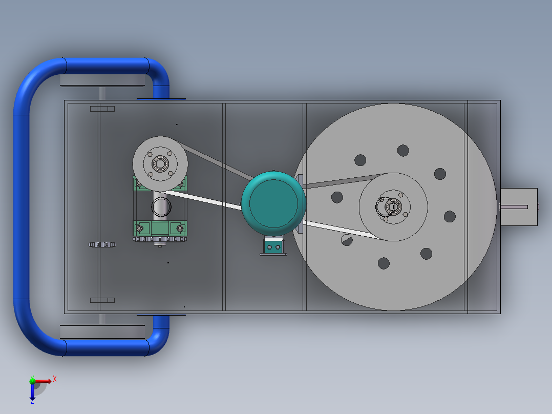 地毯清洗机设计（含三维图SW+cad+说明书）俯视图