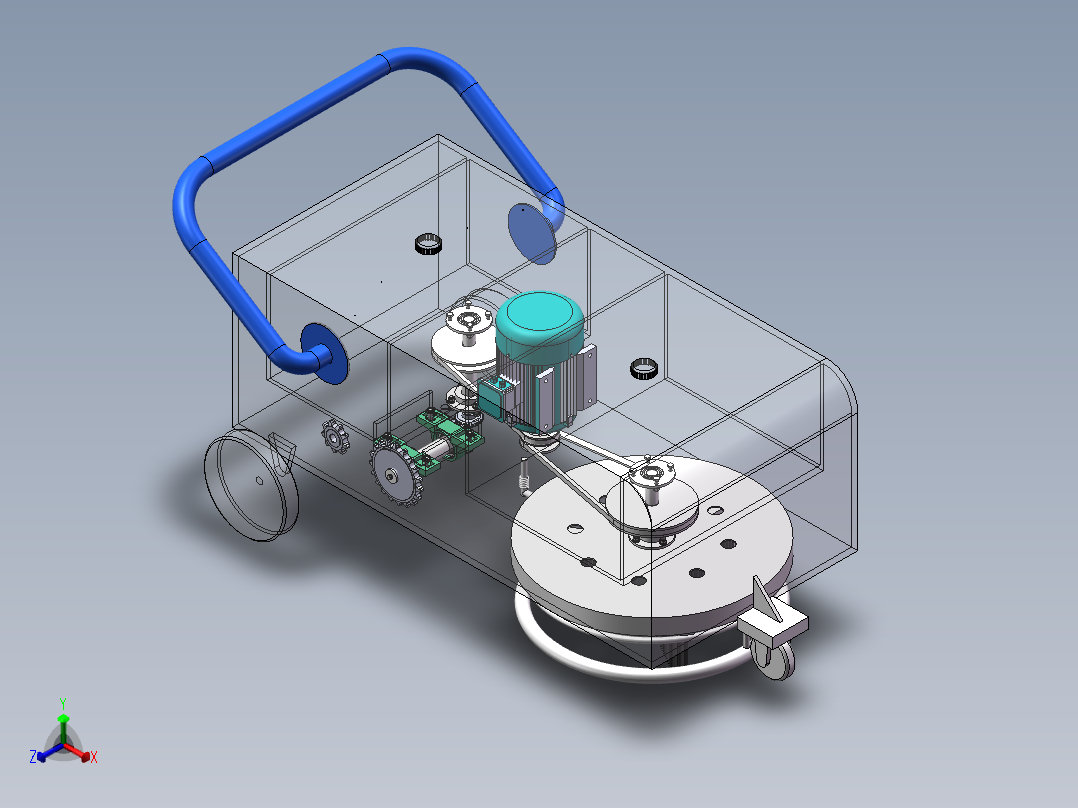 地毯清洗机设计（含三维图SW+cad+说明书）正等轴测图