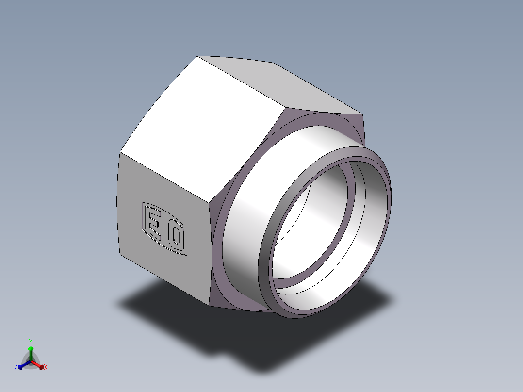直通内螺纹接头、5CM-52-48正等轴测图