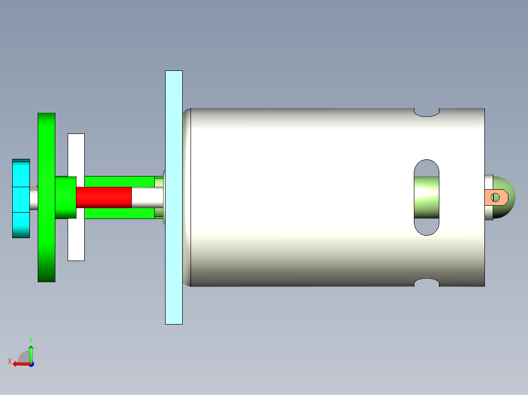 往复机构后视图