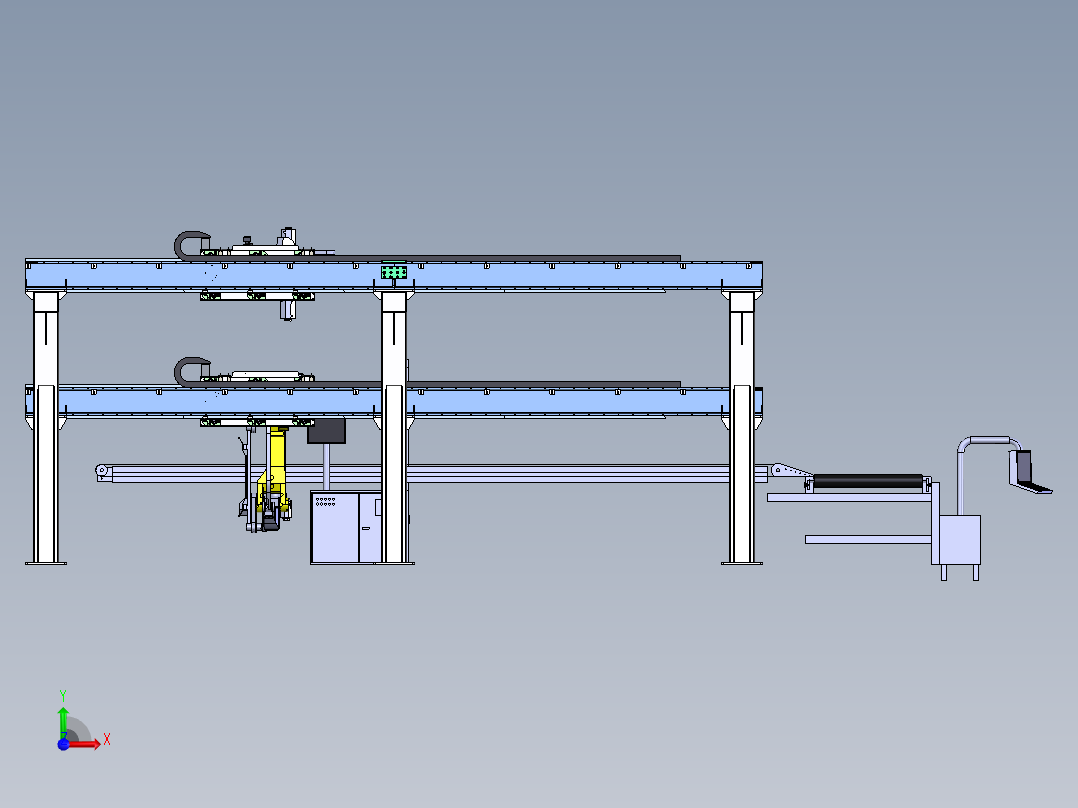 电商物流自动化分拣step前视图