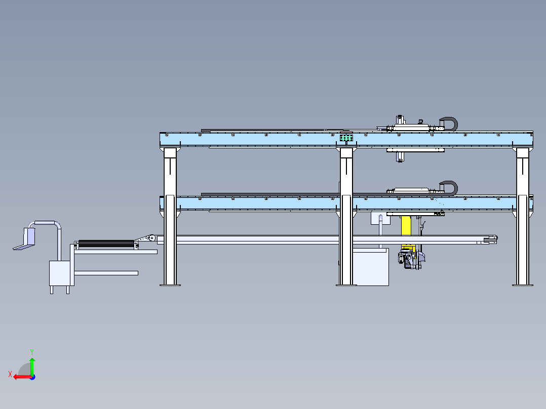 电商物流自动化分拣step后视图