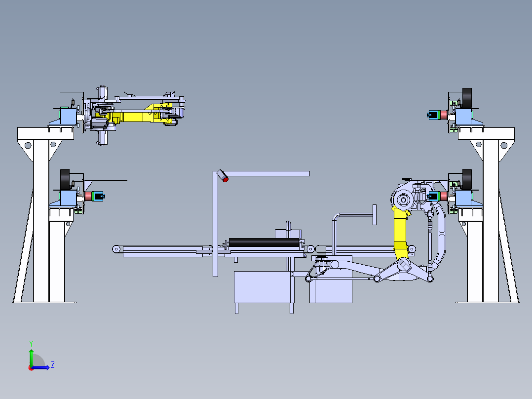 电商物流自动化分拣step左视图