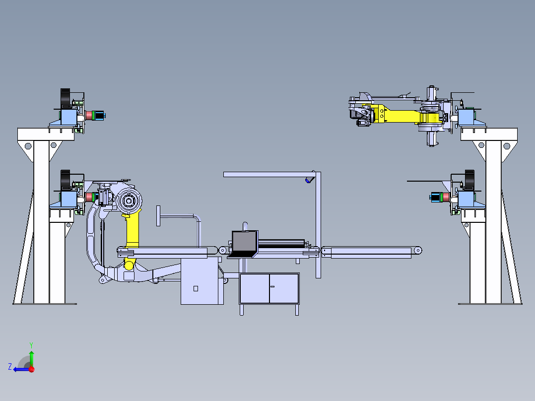 电商物流自动化分拣step右视图