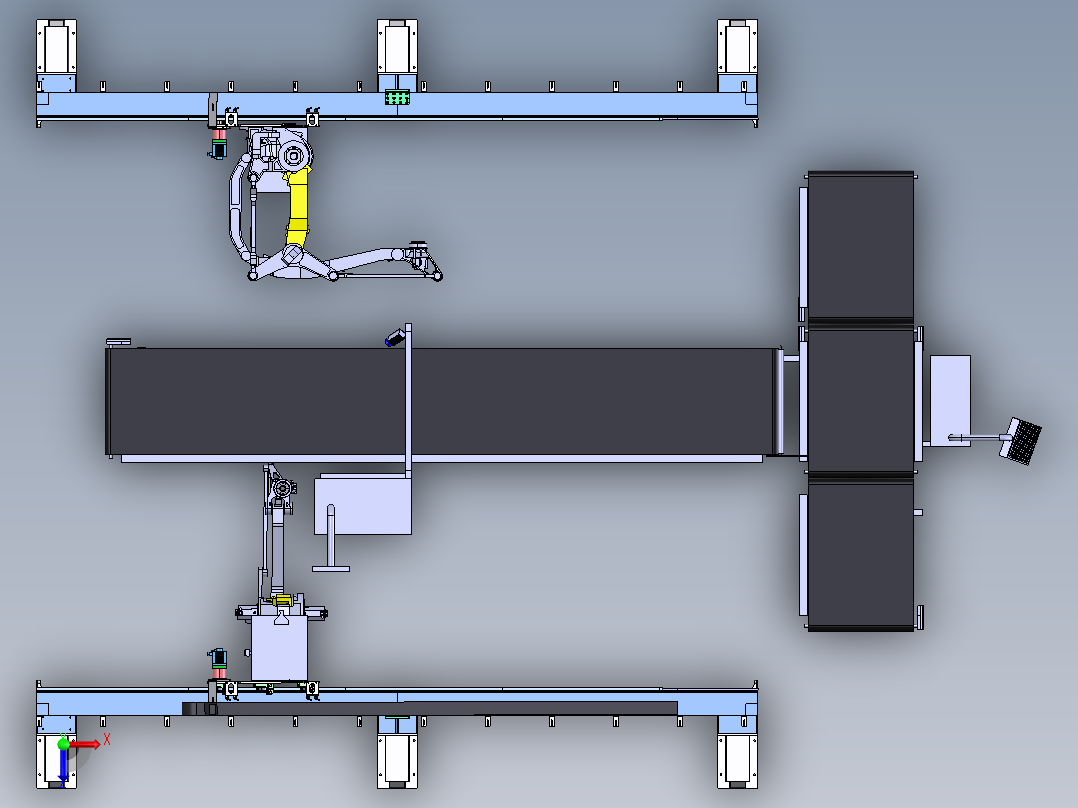 电商物流自动化分拣step俯视图