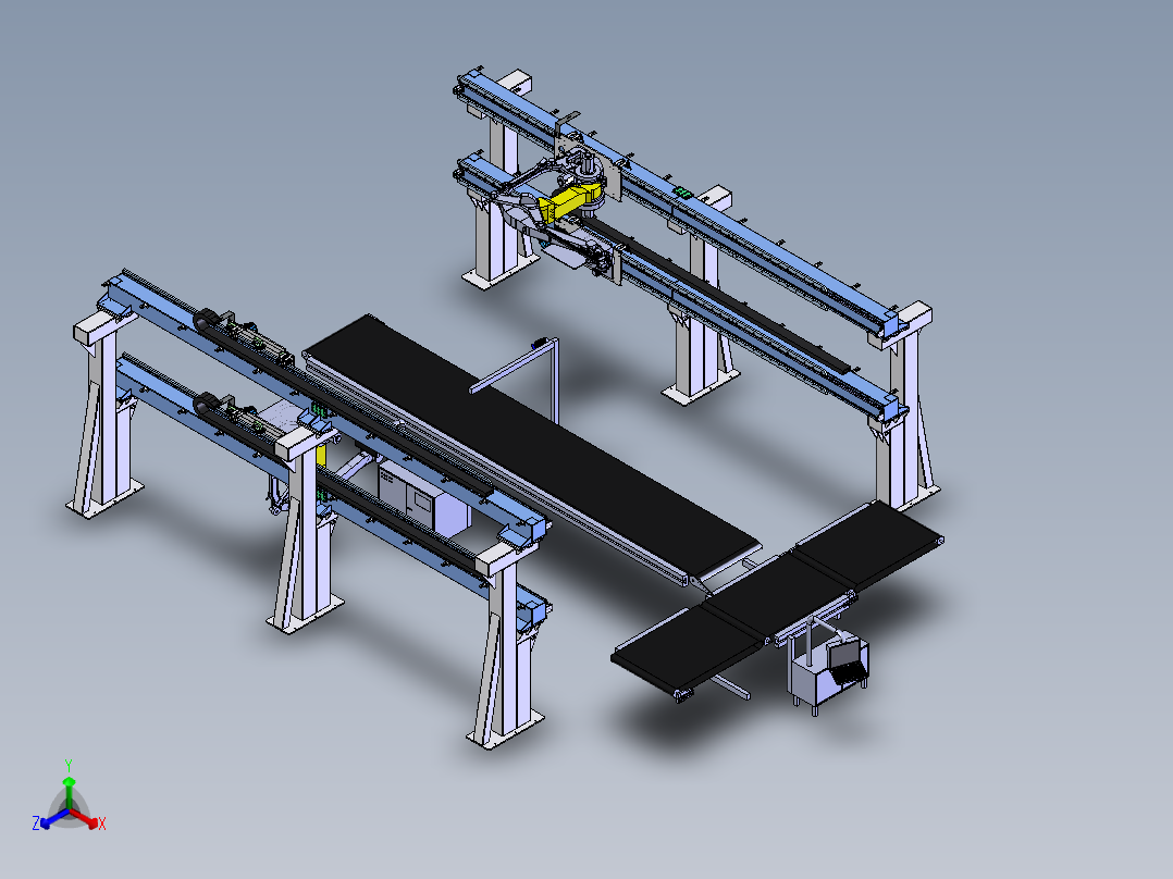 电商物流自动化分拣step正等轴测图