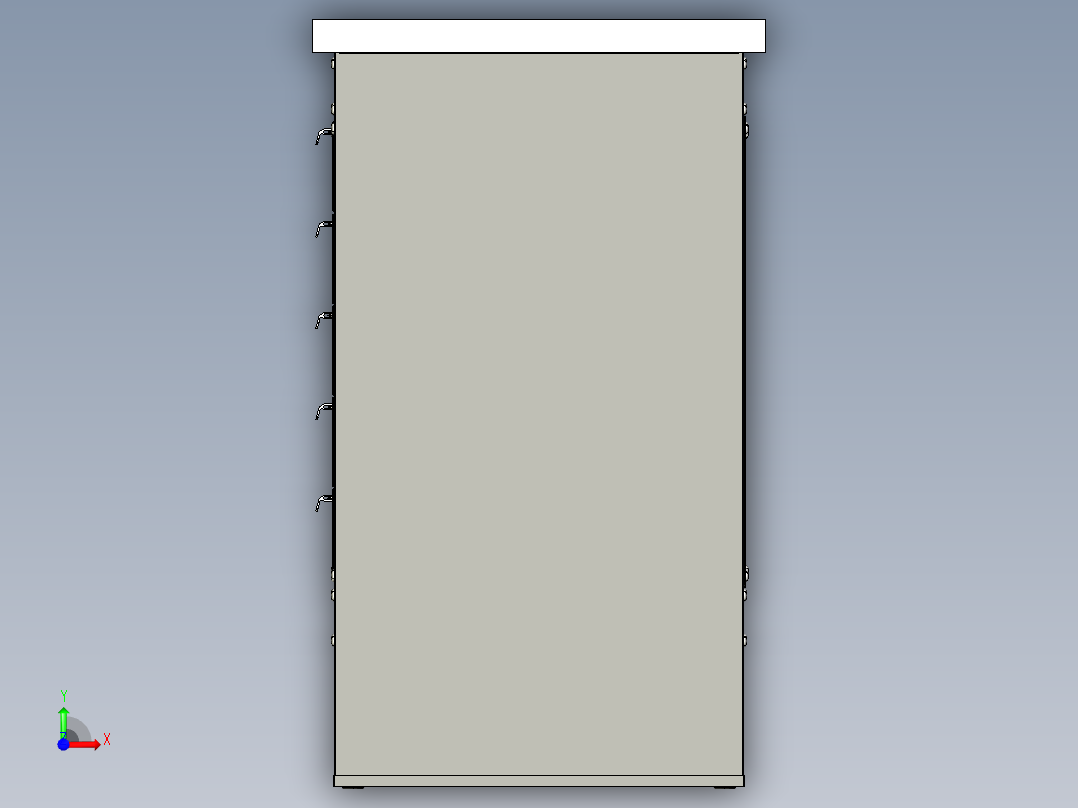 5抽屉工作台workbench-1-3-metre-with-5---sw前视图