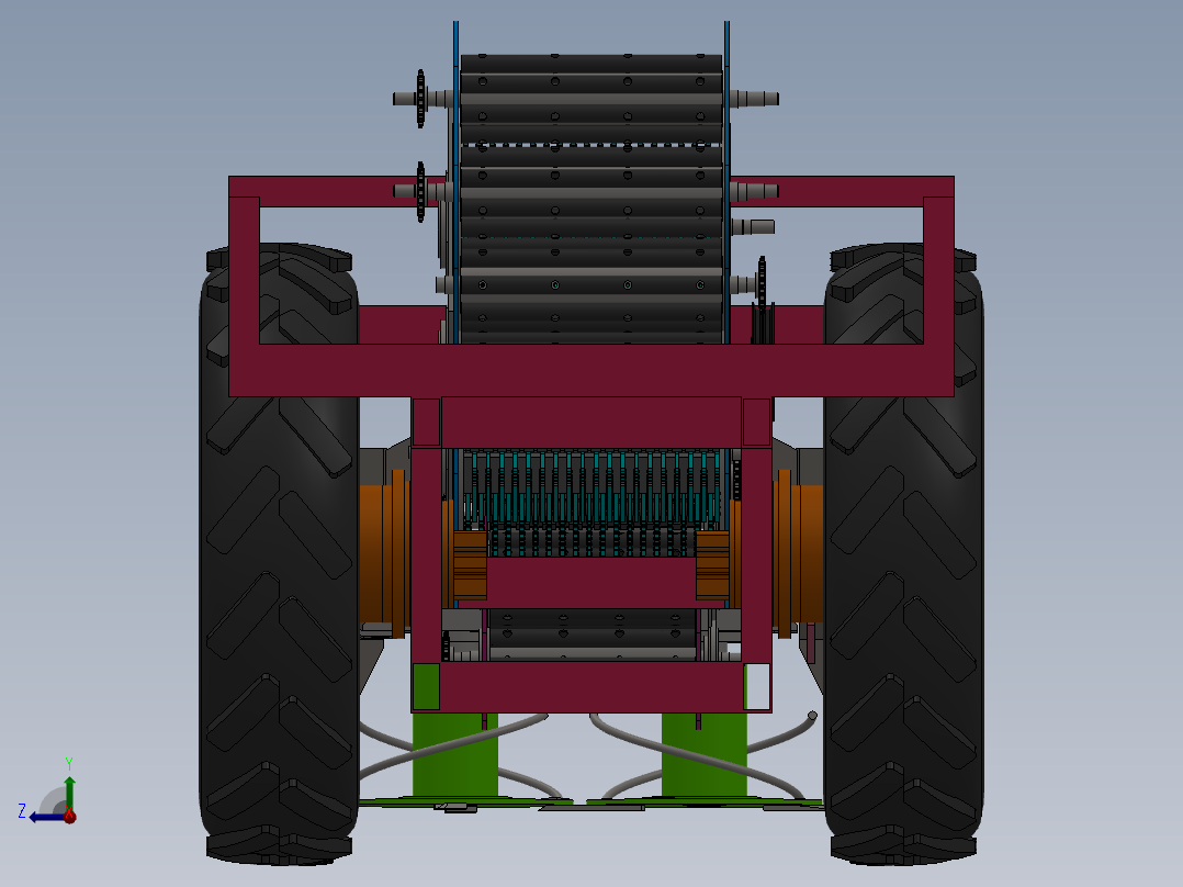 J1593-甘蔗收割机设计-收获机设计(三维 二维和说明书100右视图