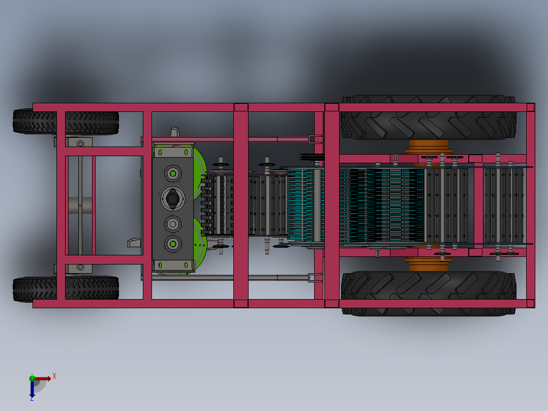 J1593-甘蔗收割机设计-收获机设计(三维 二维和说明书100俯视图