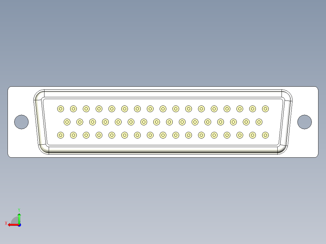 50针D子连接器后视图