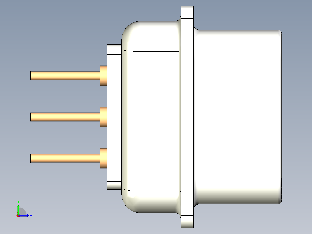 50针D子连接器左视图
