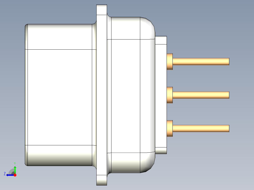 50针D子连接器右视图